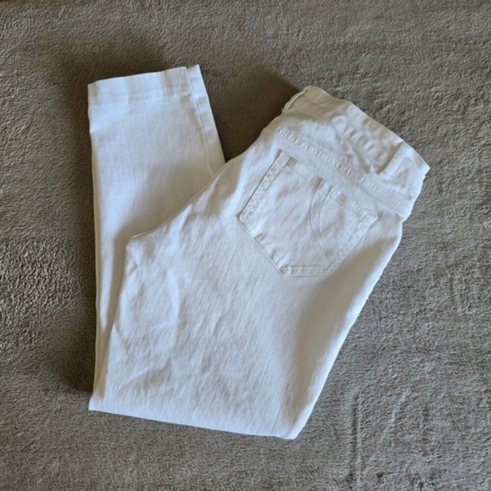 Maje embroidered cropped white jeans size 40